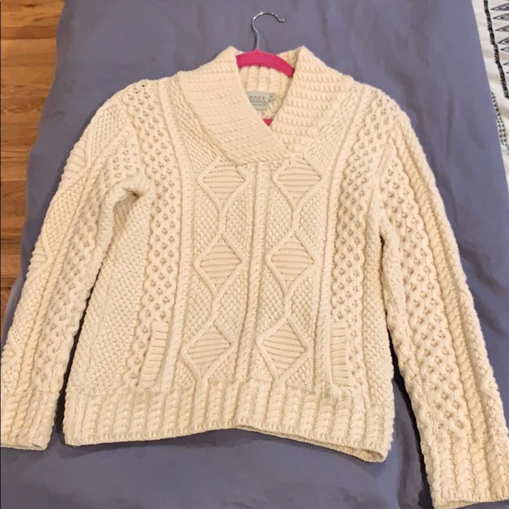Aran cable knit sweater